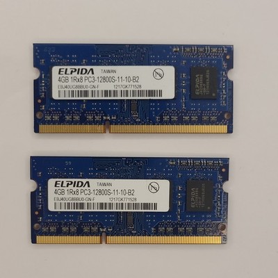 ELPIDA 8GB (2x4GB) PC3-12800S MEMORY RAM EBJ40UG8BBU0-GN-F SO-DIMM