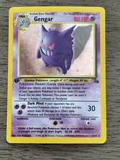 1999 Pokémon Fossil Gengar 1st Edition Holo - Excellent Condition Raw - WoTc