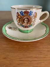 Clarice Cliff Newport Pottery - Coronation Cup & Saucer 1953