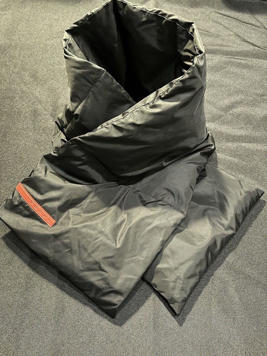 PRADA LINEA ROSSA DUCK PUFFER SCARF NECK WARMER MAGNET WARM SEAL