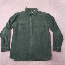 Levis Mens Shirt Medium Green Corduroy Cord Workwear Overshirt Jumbo Relaxed