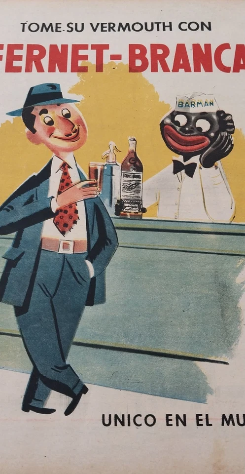Pôster vintage década de 1940 Fernet Branca anúncio Argentina barman estilo retrô arte de parede - Imagem 4 de 4