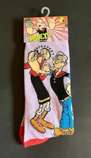 NEW! KING FEATURES "POPEYE & OLIVE OIL" ~ CREW SOCKS ~ ONE SIZE ~ SOCKOPATH