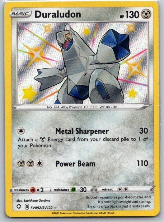 Duraludon SV092/SV122 Shiny Rare Shining Fates Shiny Vault Pokemon Holo NM