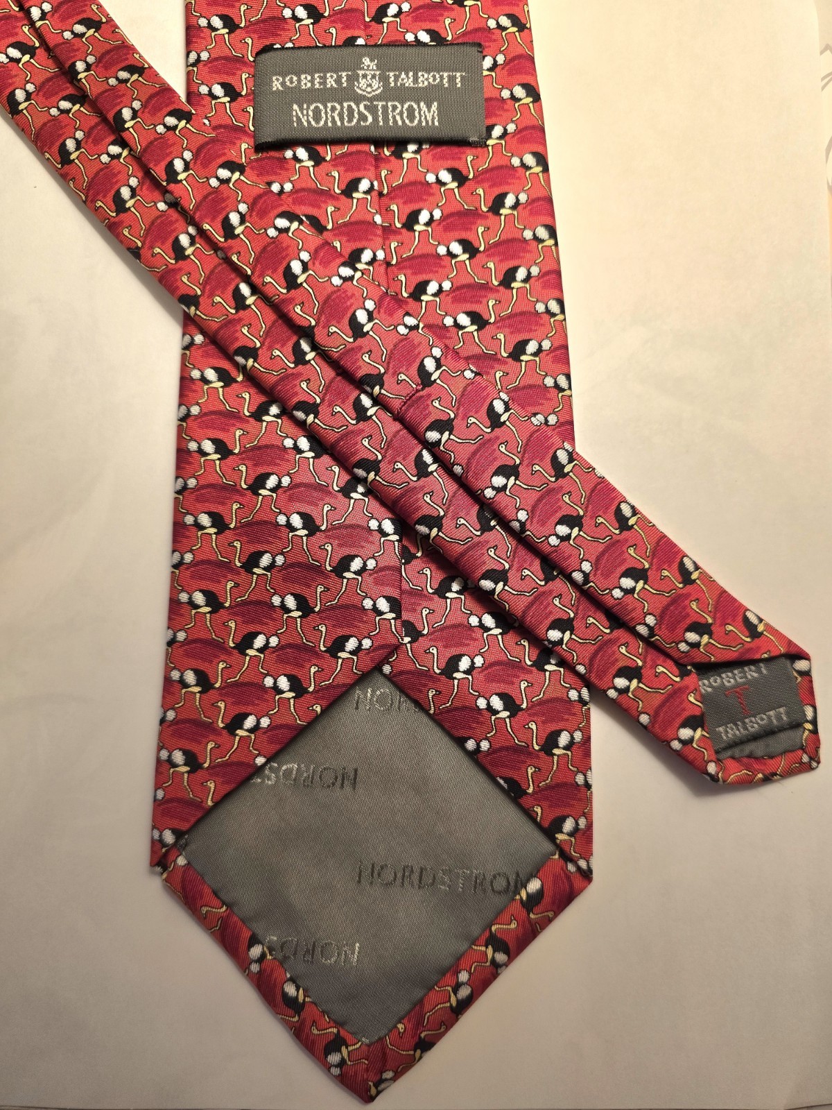 Robert Talbott Rare Vintage Ostrich Pattern 100percent Silk 3.75" Wide Nordstrom Tie image 2