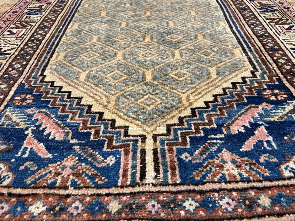 4x6 Vintage Hand-Knotted Baluchi Rug Antique Handmade Neutral Worn Oriental - Image 4 of 4