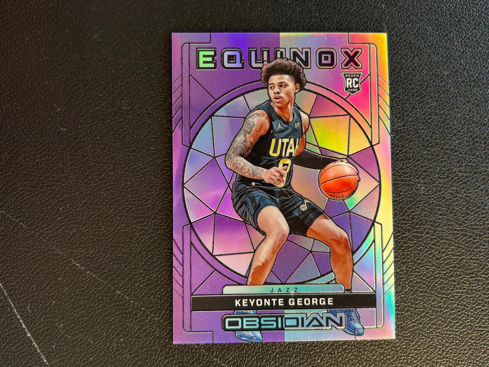 Keyonte George 2023-24 Obsidian Equinox Purple Rookie RC Utah Jazz 5/49 E36