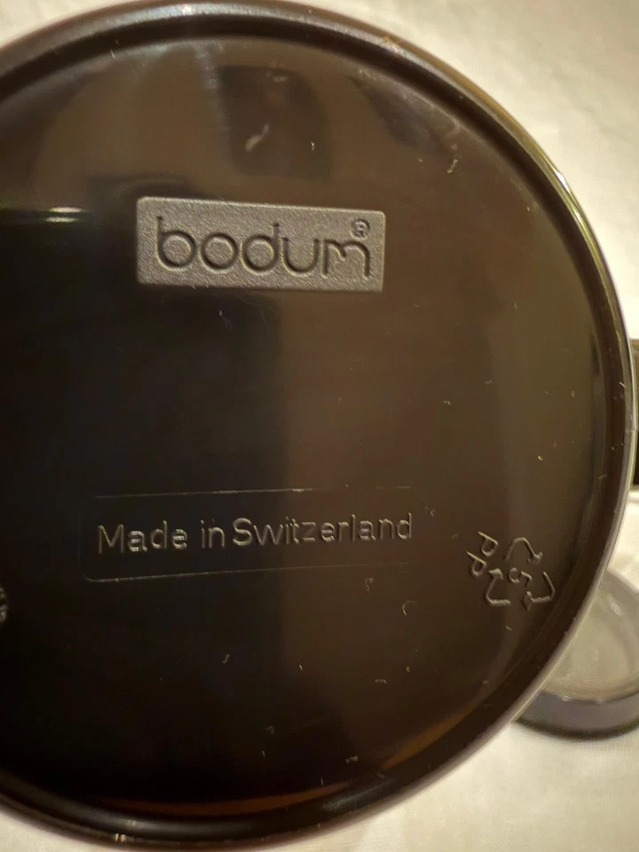 Juego de 3 tazas de vidrio para té café Bodum mango acrílico negro Suiza retro moderno Foto 4 de 4