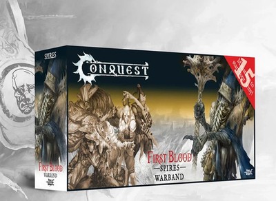 Conquest: Spires - First Blood Warband - 15 Miniatures + Rulebook - New!