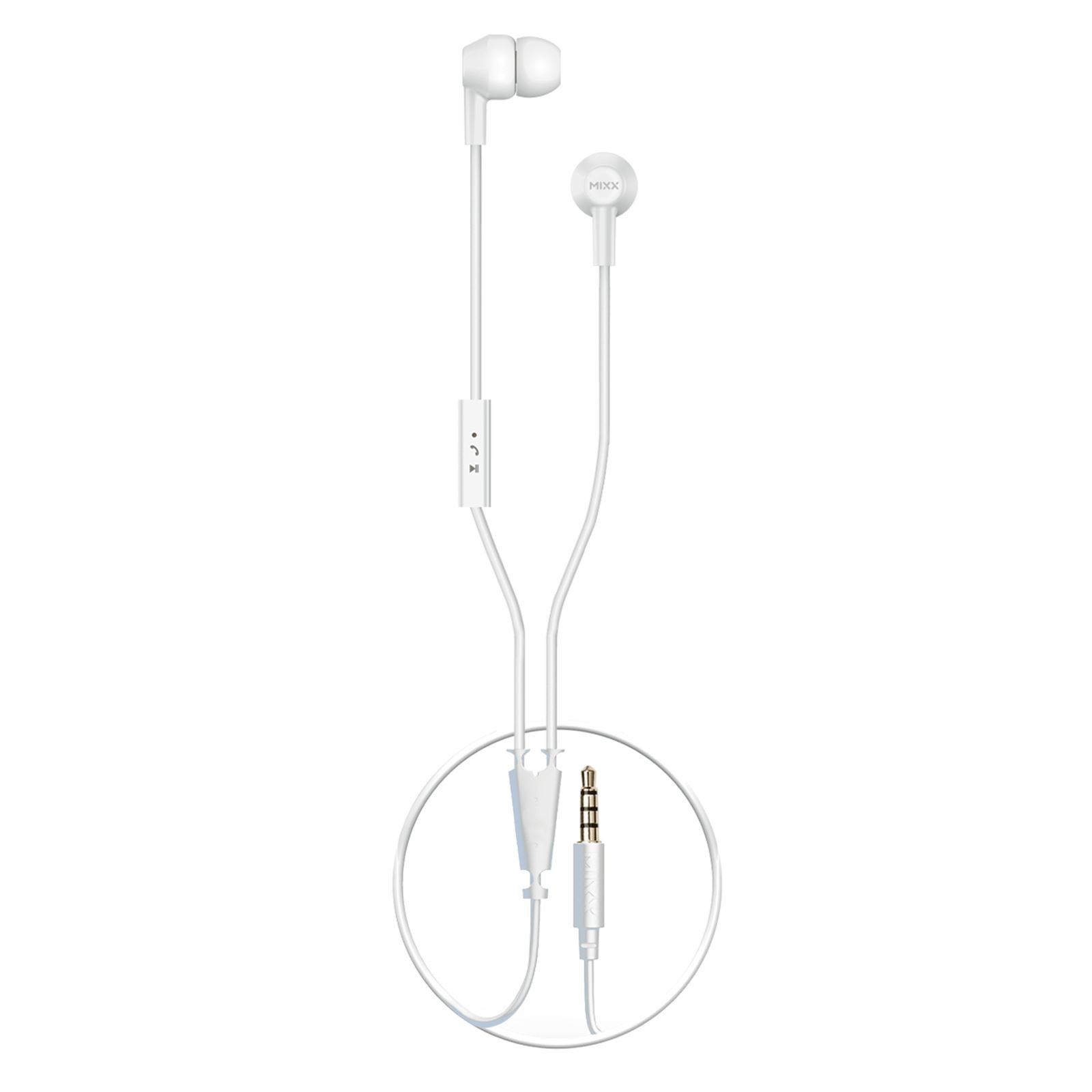 Mixx Audio eBuds Earphones White Wired In-Ear Microphone Lightweight Earphones