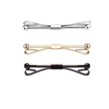3pcs Men’s Tie Collar Bar Pin Shirt Collar Clips Lapel Stick Brooch Weddin