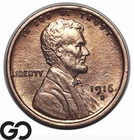 1916-D Lincoln Cent Wheat Penny, Flashy Solid Gem BU++ RD