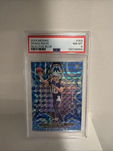 2024 PANINI MOSAIC REACTIVE BLUE #303 DRAKE MAYE PSA 8