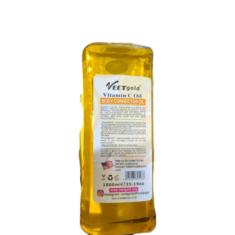 Veet Gold Vitamin C Face Body Whitening Glowing corrector Oil SPF15 - Image 3 of 4
