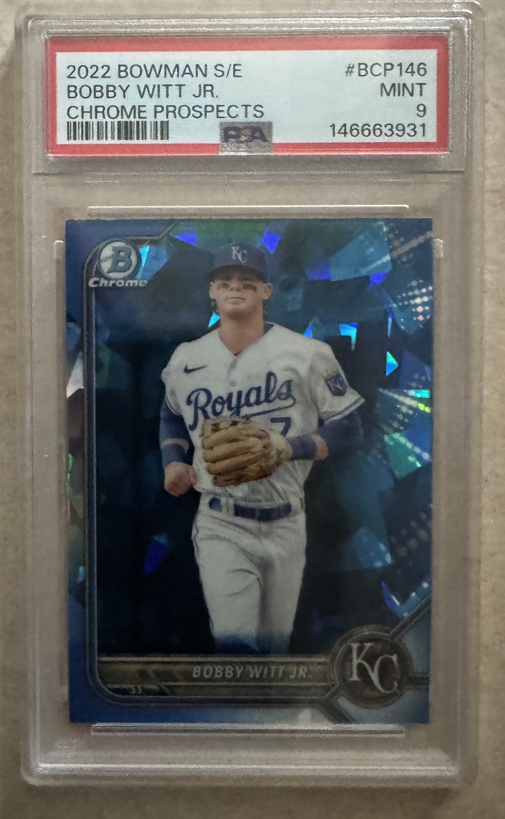 2022 Bowman BOBBY WITT JR #BCP-146 Sapphire PSA MINT 9 Kansas City Royals