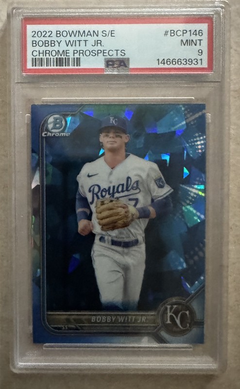 2022 Bowman BOBBY WITT JR #BCP-146 Sapphire PSA MINT 9 Kansas City Royals