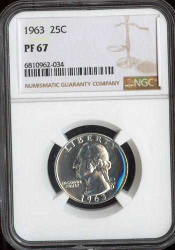 1963 Silver Washington Quarter NGC PF67 (NO TONING SCANNER ERROR)