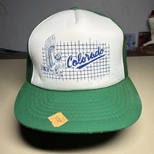 Vintage Colorado Eagle Green Mesh Trucker Hat Snapback Cap USA Mountain