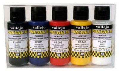 Vallejo Paint 60ml Bottle Basic Opaque Premium Paint Set (5 Colors)