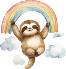 Wall decal sticker sloth wall sticker 18 x 18 cm large