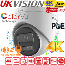 HIKVISION OEM 8MP 4K PoE IP Security ColorVu Camera 2-Way Audio IR Night Vision