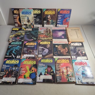 LOT 21 VINTAGE ANALOG SCIENCE FICTION SCIENCE FACT MAGAZINES 1960S TO 1990S