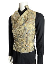 SHRINE Gothic Vampire Cavalier Vest Jacket Victorian Brocade Goth Steampunk