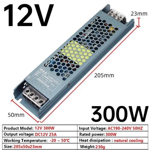 DC 12V 24V Lighting Transformer Power Supply Driver for LED Strip 18W - 500W - Picture 16 of 40