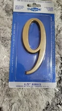 Design-it 4.75" Satin Brass NUMBER 9 For Use with DESIGN IT ADDRESS PLAQUES #9
