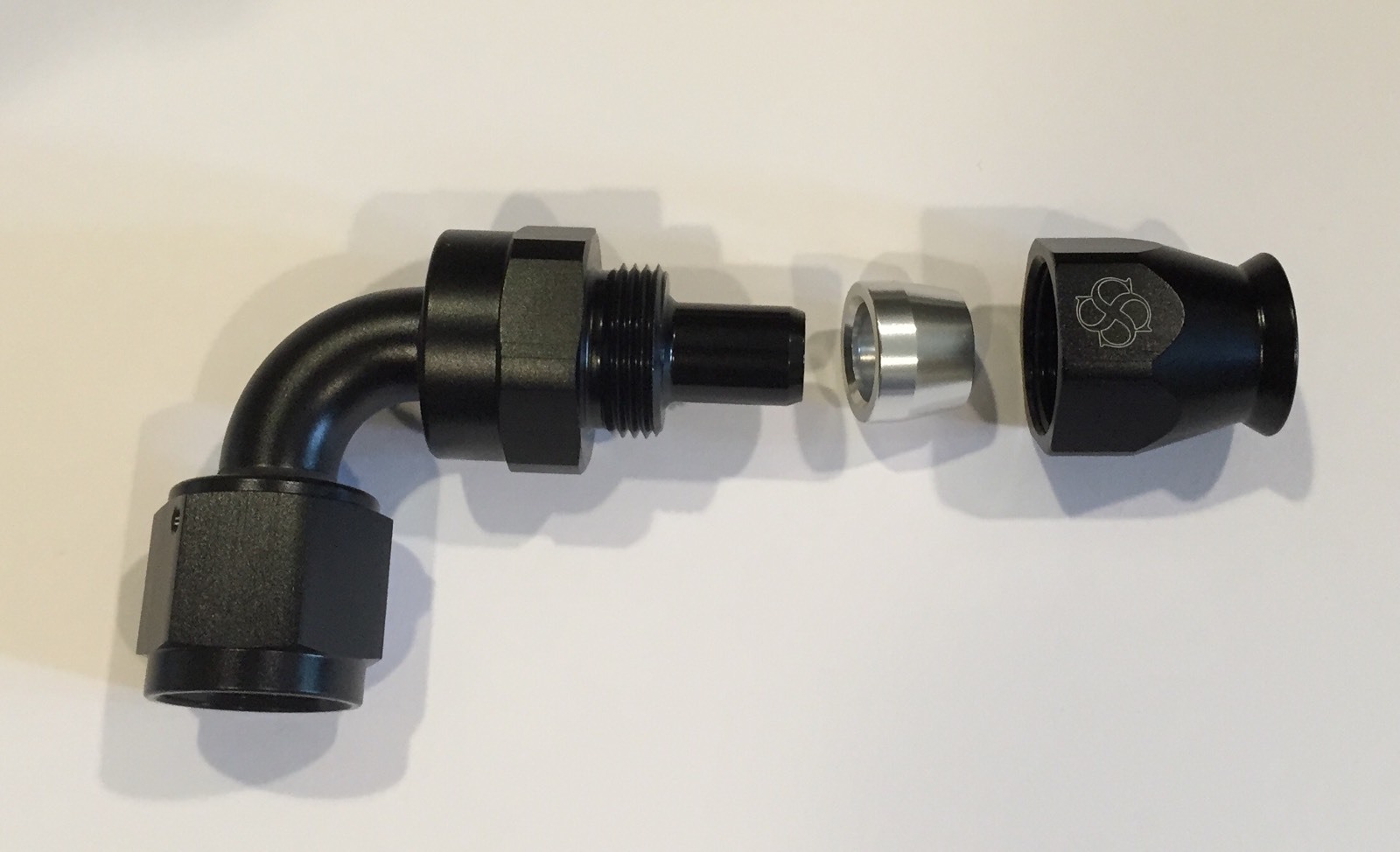 W630R -6AN 180° degree Hose End / PTFE / Teflon Swivel 6 AN Fitting -6 Red/Blue