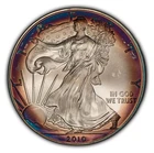 2010 1 oz Silver American Eagle - Vibrant Violet Rainbow Toning - BU - SKU-E2504