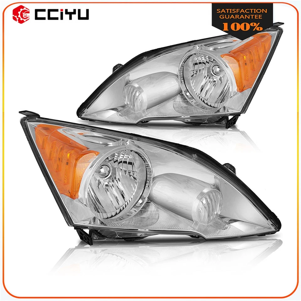 Conjunto de faros para Honda CRV CR-V 2007-2011 par de repuesto carcasa cromada Foto 2 de 4