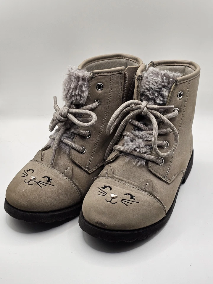 Botines Wonder Nation niña gris gamuza sintética, niño pequeño talla 10 Foto 2 de 3