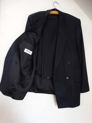 HUGO BOSS Peek@Cloppenburg Herren Anzug Sako Blazer Jacke Hose Wolle Gr 98 Blau