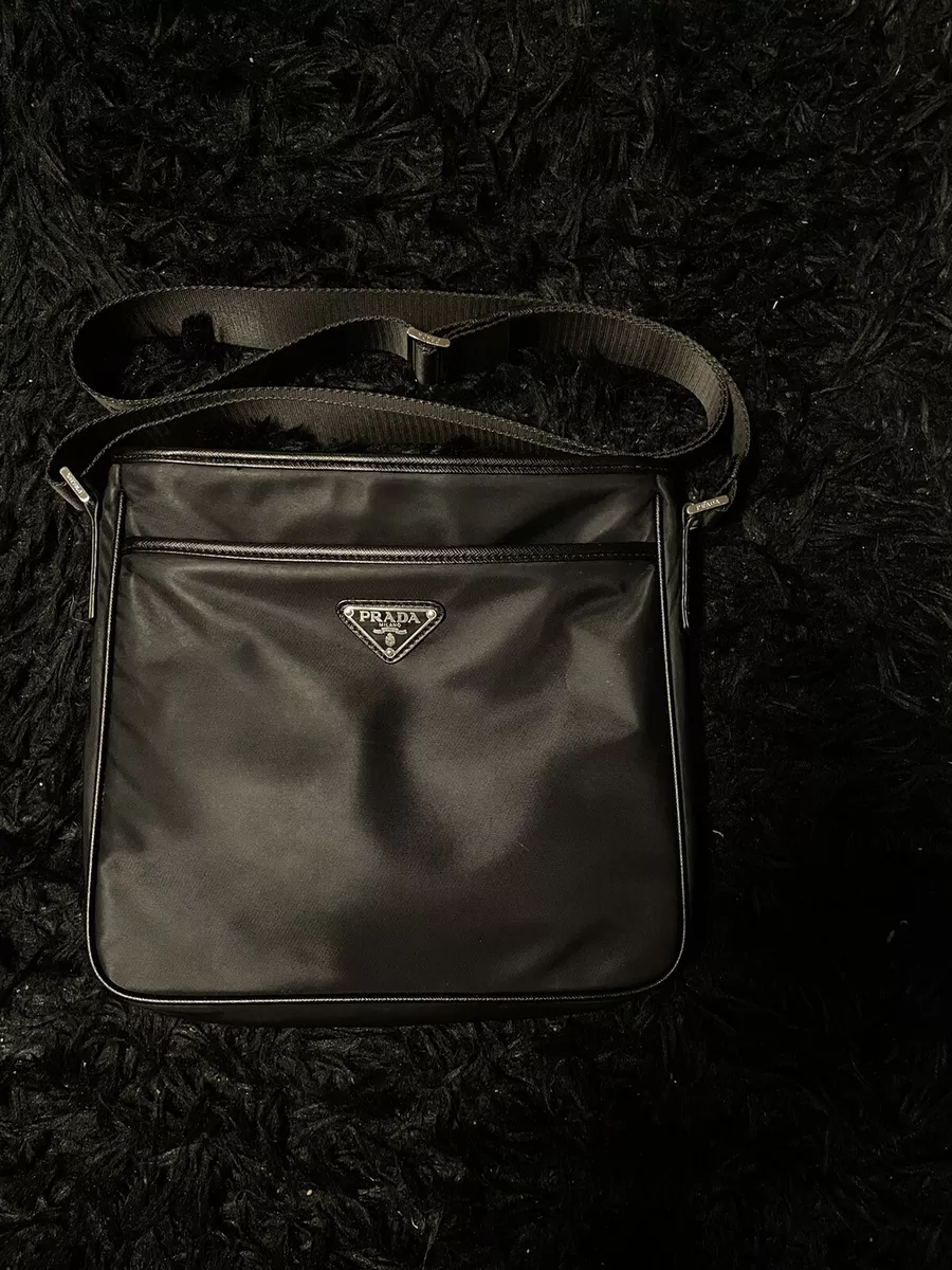 Prada Grey/Black Nylon Crossbody Bag Prada