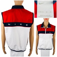 Nike Women Medium Vest Sleeveless Nylon USA Colors Nylon Vintage Y2K Windbreaker