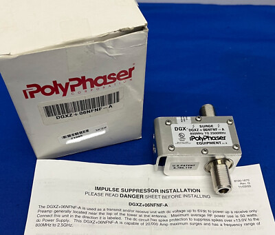POLYPHASER    EQUIPMENT DGX   / DGXZ+06NFNF-A ISOLATED LOOP CIRCUIT PROTECTOR