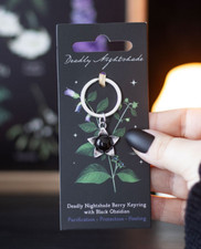 Llavero Deadly Nightshade con Obsidiana Negra - Sanación y Protección - NEW