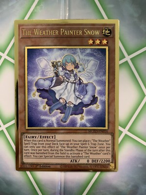MGED-EN016 The Weather Painter Snow Premium Gold Rare 1st Edition Mint YuGiOh Card MGED-EN016 The Weather Painter Snow Premium Gold Rare 1st Edition Mint YuGiOh Card