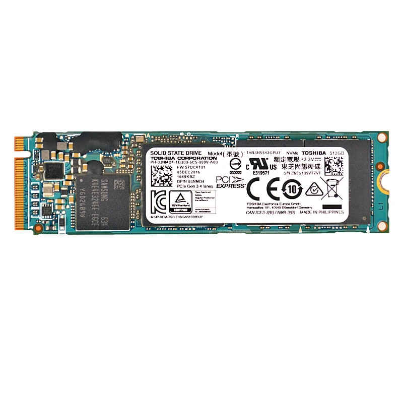 Toshiba M.2 Interface Solid State Drives 512 GB Storage Capacity