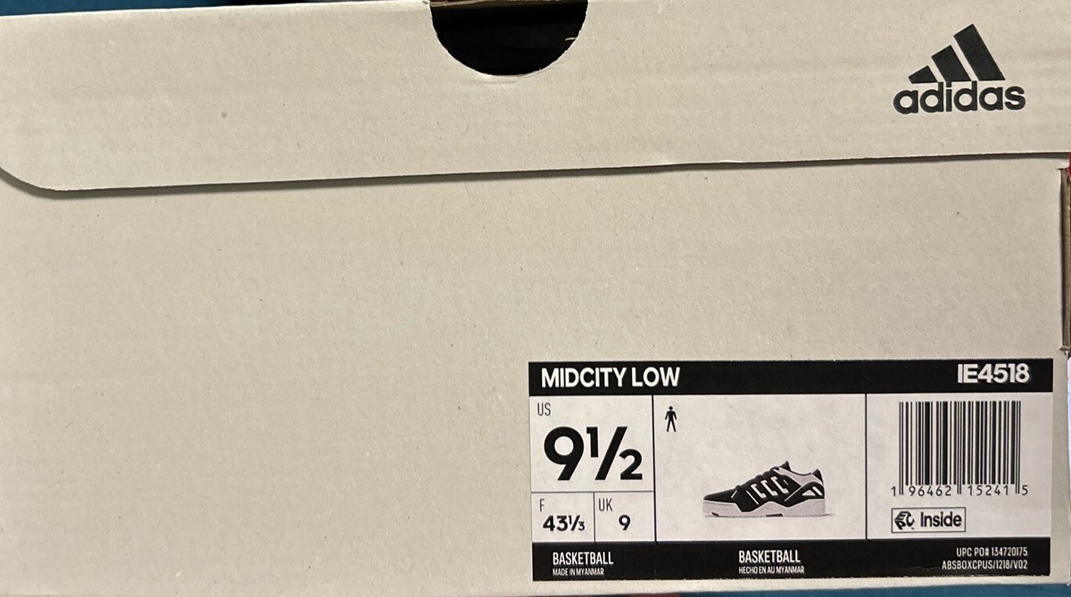 adidas Men's Midcity Low Shoes Black/White IE4518 Size US 9.5 New