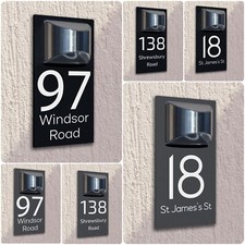 House Number Plaques Personalised House Signs Bright LED Solar Light Door Signs