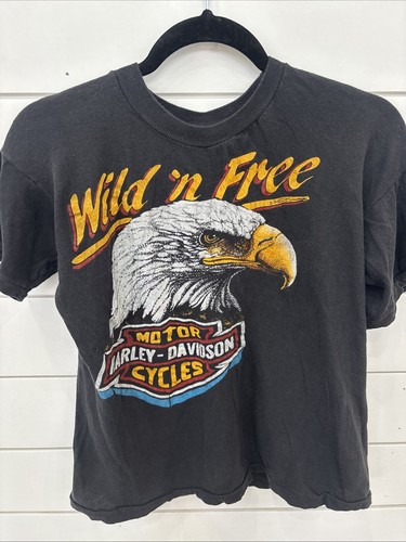 RARE VTG 1985 Wild N Free 3D Emblem Harley Davidson SINGLE STITCH MENS MEDIUM - Picture 2 of 7