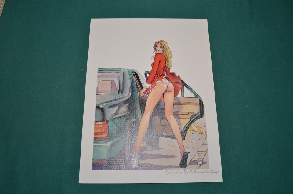 Milo Manara signed graphic 28.5x38 cm on fine cardboard Comic Art