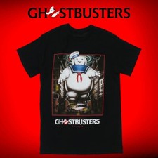 Ghostbusters Stay Puft Marshmallow Adult Black Short Sleeve T-Shirt Medium New