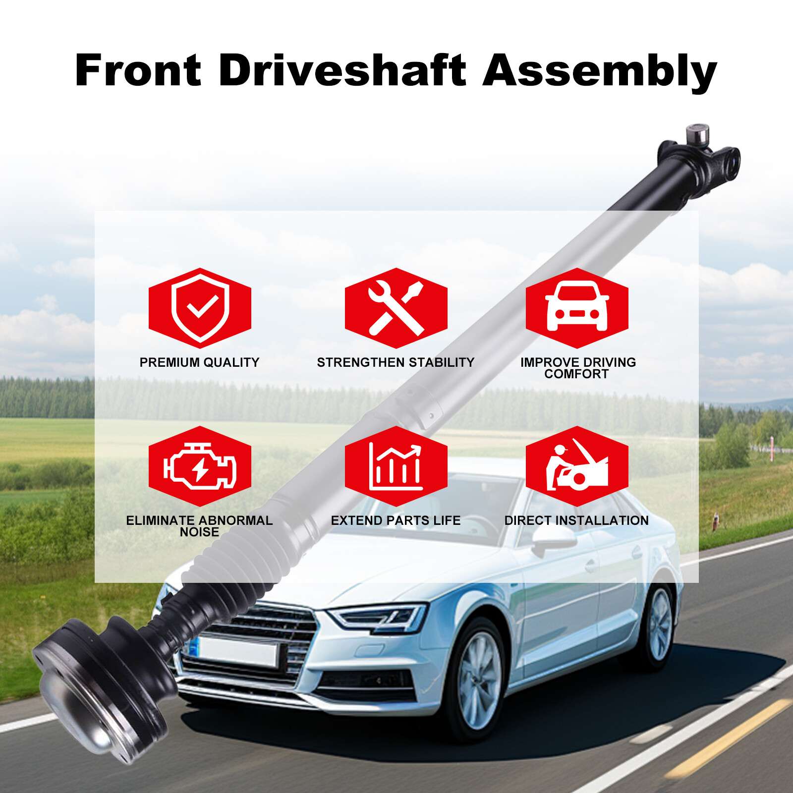 Front Driveshaft Prop Shaft Assembly For Jeep Grand Cherokee 4.0L Auto 1999-2004