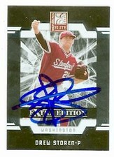 Drew Storen autographed Baseball Card 2009 Donruss Elite #3 Rookie