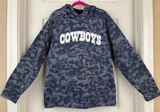 DALLAS COWBOYS - Blue Digital Camo Hoodie Hooded Sweatshirt size L 14/16 Youth
