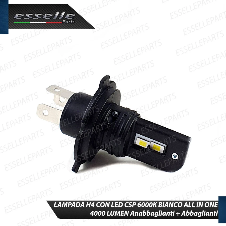 LAMPADA LED H4 6000K BIANCO CANBUS 4000 LM LUMEN REALI MOTO SCOOTER QUOD - Immagine 3 di 4