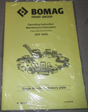 BOMAG BVP 18/45 VIBRATORY PLATE COMPACTOR OPERATION & MAINTENANCE MANUAL